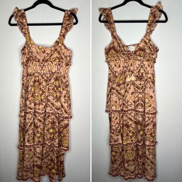 Celobella Stella Tiered Geo Print Midi Dress Size Small - Picture 3 of 10